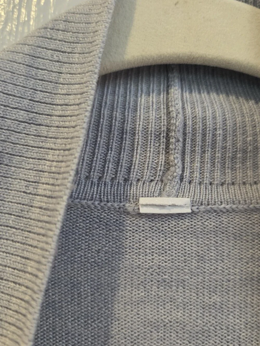 Lululemon Light Gray Blue Open-Front Ribbed Pocket Cardigan Sweater